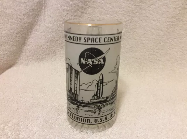 Tasse en verre jante or Astar 22K NASA Kennedy Space Center navette spatiale R1