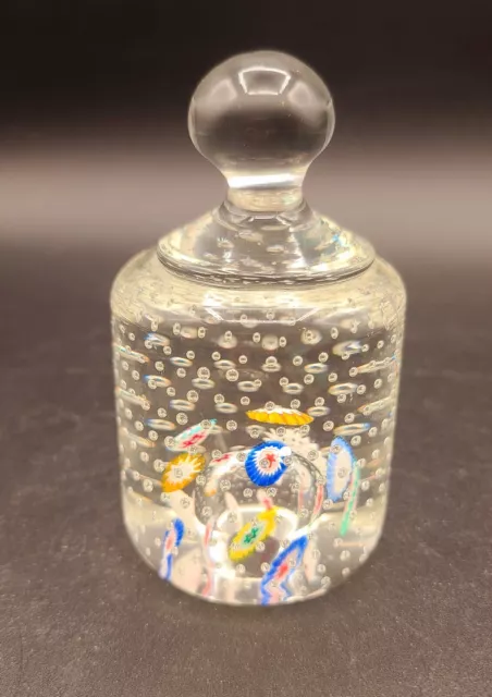 Large Fratelli Toso Murano Italy Art Glass Multi Millefiori Knob Paperweight 5"