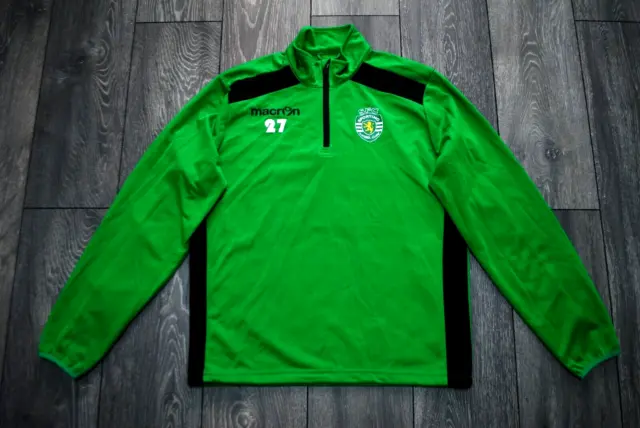 Sporting Club (Lisbon) Football Soccer Track Top Jacket Macron Size Mens Medium