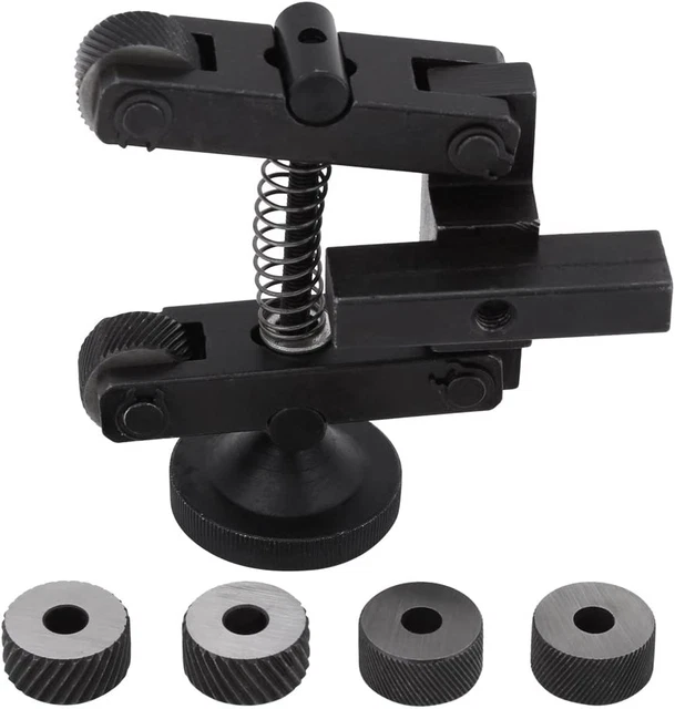 Knurling Knurler Tool Holder 2Cm/0.8Inch Spring Loaded Holder Linear Knurl Tool