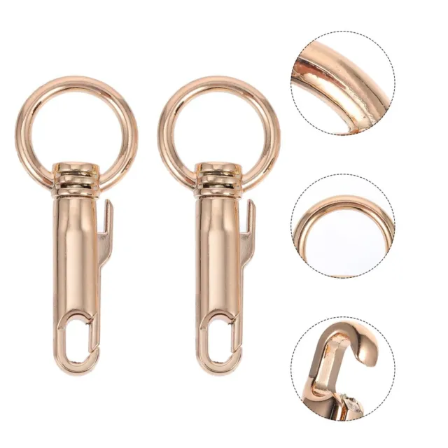 2 Pcs Bag Hook Zinc Alloy Keyring Buckle Lobster Clasp Keychain Key Ring