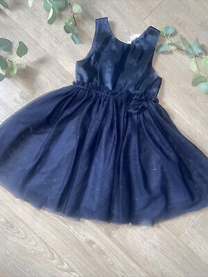 H&M girls pretty tulle sparkle party  navy occasion disco dress age 2-3