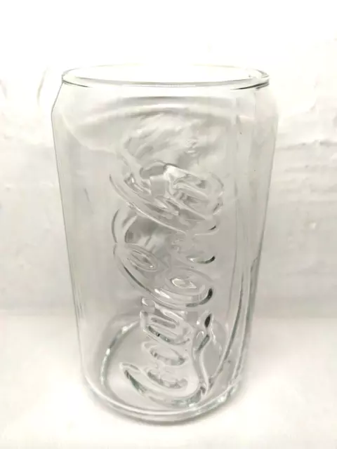 Coca Cola Glass "Can Shaped" Unique! Clear Glass/Can Size - Fast Ship!