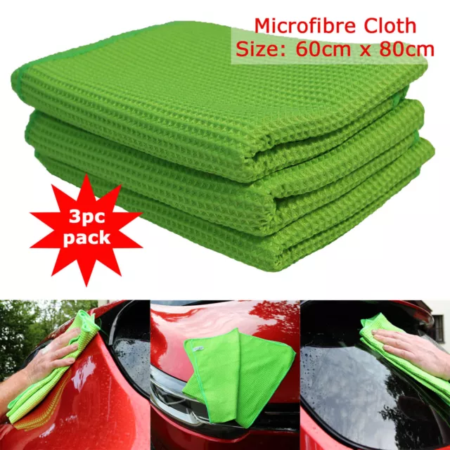 3PC Microfibre Car Cleaning Cloth Auto Detailing Durable Soft Wash Household