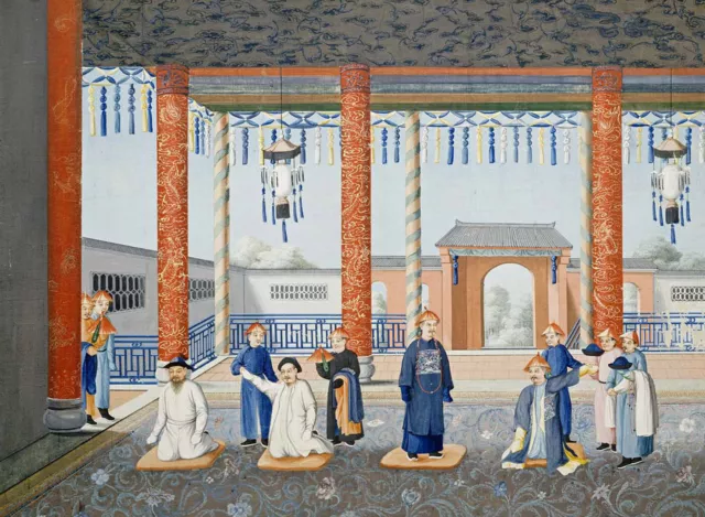 Chinese School "Scenes From Imperial Court Life" religious world Brown Artwork