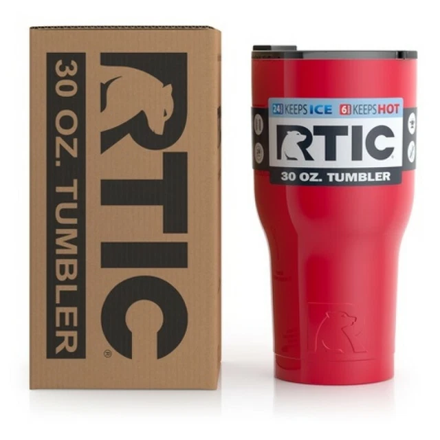 NEW RTIC 30 oz Tumbler Hot Cold Double Wall Vacuum Insulated 30oz RED with Lid