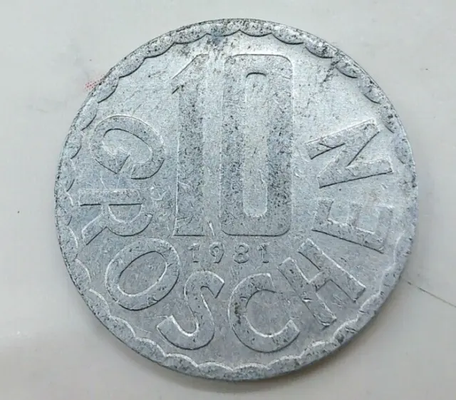 Austria 10 Groschen 1981 Foreign International Coin (a68)