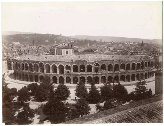 Italie, Verone, Verona, arèna Antica  Vintage albumen print Tirage albuminé