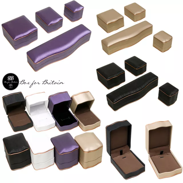 Luxury Leatherette  Boxes with Rose Gold Trim for Diamond Jewellery, gift box