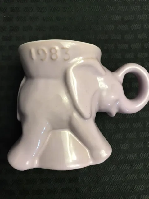 1983 Frankoma GOP Light Purple Elephant Republican Political Mug