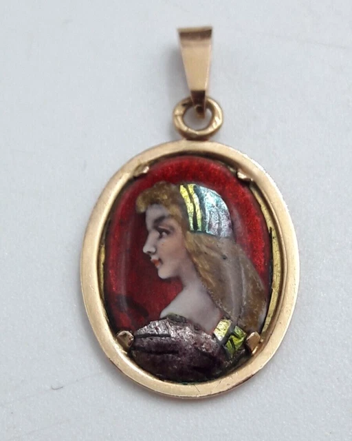 Pendentif médaille vintage religieux catholique floral rare