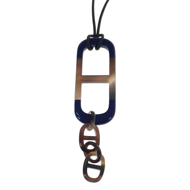 Second Hand Rank Hermes Amar Necklace Buffalo Horn Snubbull Iseya