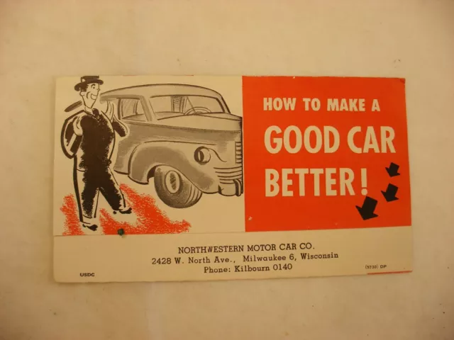 Vtg Advertising Milwaukee WI - Northwestern Motor Car Co. Minnesota Mining & Mfg