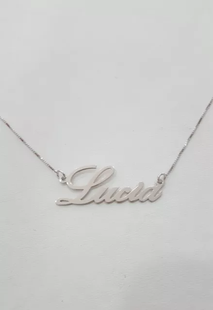 Collana in argento 925 rodiato con NOME personalizzabile TUTTI I NOMI POSSIBILI