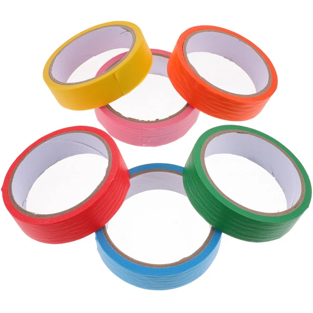 6 rollos de cintas de álbum de recortes para cuentas de mano de colores cintas hágalo usted mismo cintas de papel