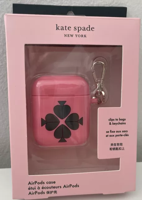Kate Spade silicone airpods case Key Fob Bag Charm ~NIB~ Pink