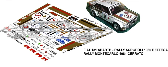 Otto Mobile 1/12 Fiat 131 Abarth 1980 – Modèle Résine GO51 UV1 – DECALS Inclus