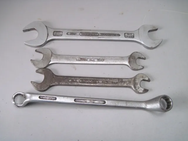 Geodore Tools Germany Whitworth Ring & Open Ended Spanners X 4