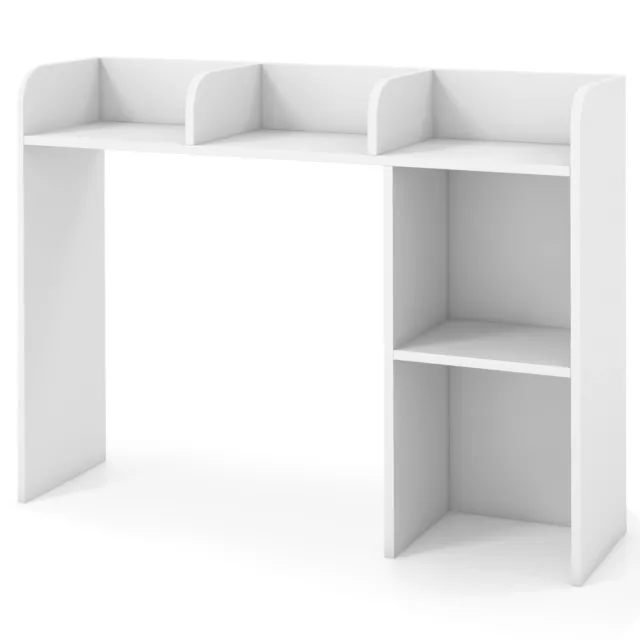 Desk Bookshelf Desktop Storage Organizer Display Shelf Rack Dorm Office White