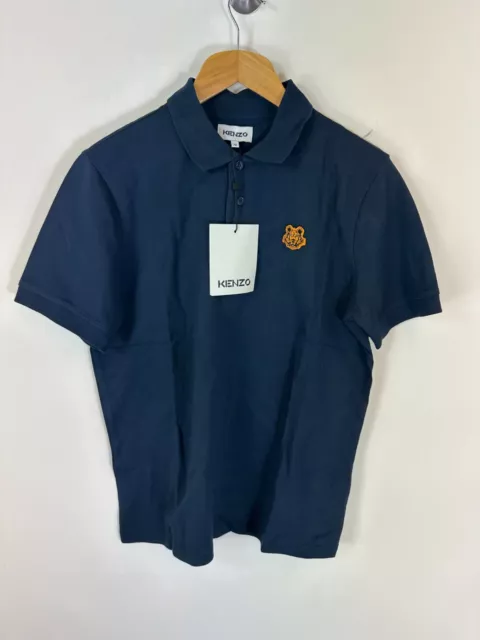 Genuine New Kenzo Navy Tiger Crest Polo Shirt - Size Medium