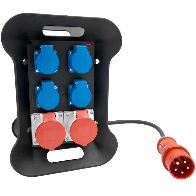 Bau-Strom-Station H07RN-F 5G2, 5 Kraft-Strom-Verteiler Camping Cee 16A 400V Fi
