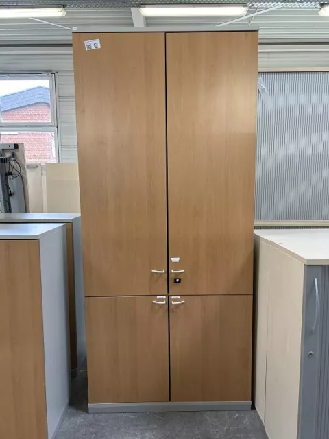 Steelcase Aktenschrank 6 Ordnerhöhen 2x Hängeregister Buche grau