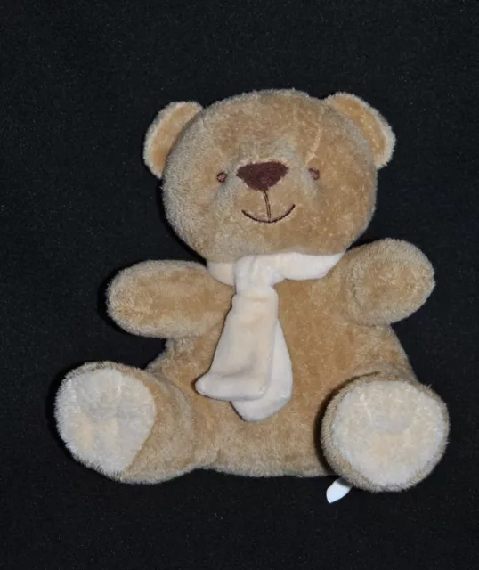 Peluche Doudou Ours Beige BENGY Nounours Echarpe Crème 20 Cm Assis TTBE