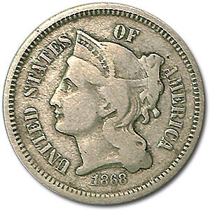 1868 3 Cent Nickel Fine - SKU#1771