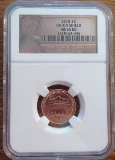 2010 P Union Shield Lincoln Cent NGC MS66RD with free shipping