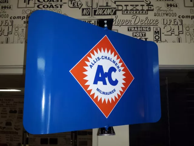 Allis Chalmers Ac Classic Tractor Nostalgic Spinning Advertising Sign 2 Sided