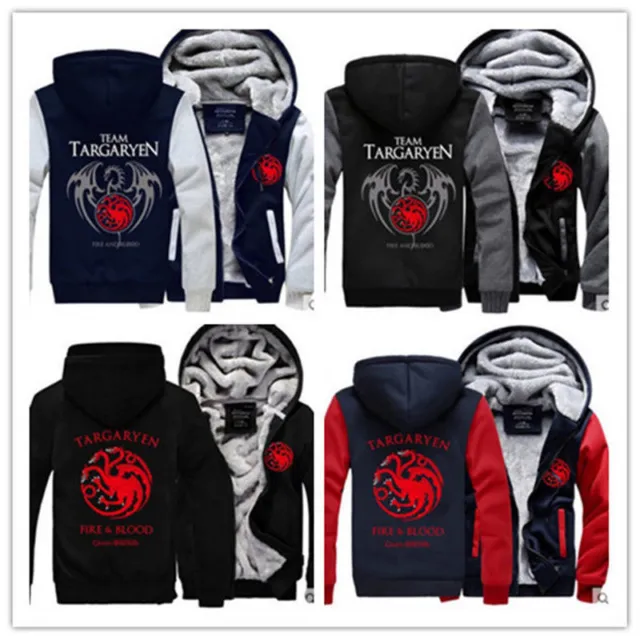 Game of Thrones House Targaryen Hoodie Winter Coat Men Sweater Outwear Jacket