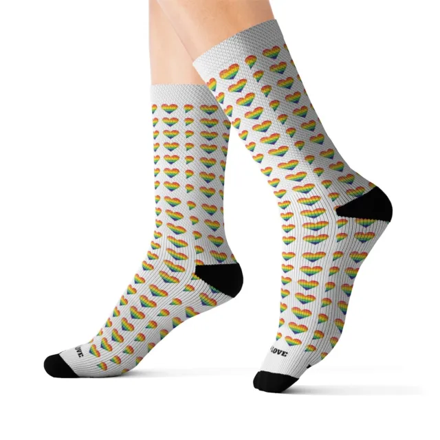 "Love Is Love" Colorful Eye-catching Socks To Complement An Office Look - White
