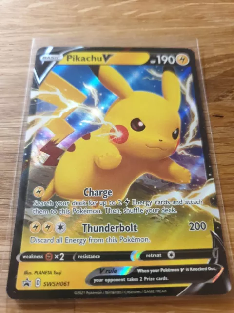 Pikachu V - SWSH061 - Promo Rare Holo Card - Pokemon Shining Fates MINT
