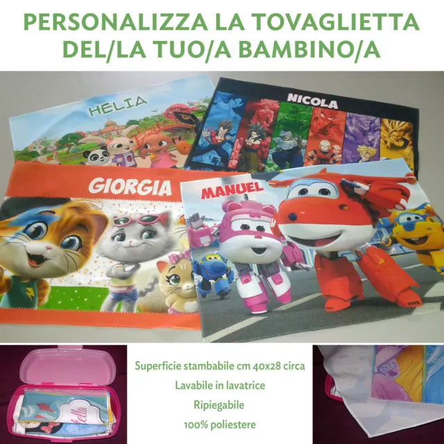 Tovaglietta americana "MINNIE e MINNIE E PAPERINA" personalizzabile con nome*