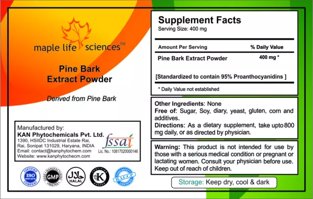 Pine Bark Extract Powder 95%OPC Pure & High Quality Powderful Antioxidant