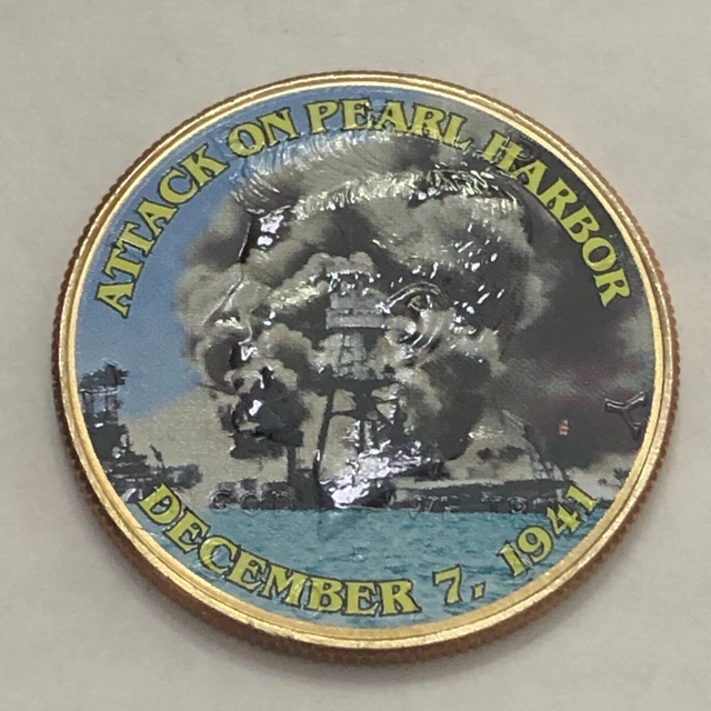 Colorized Kennedy half dollar.ATTACK ON PEARL HARBOR DECEMBER 7, 1941 #47