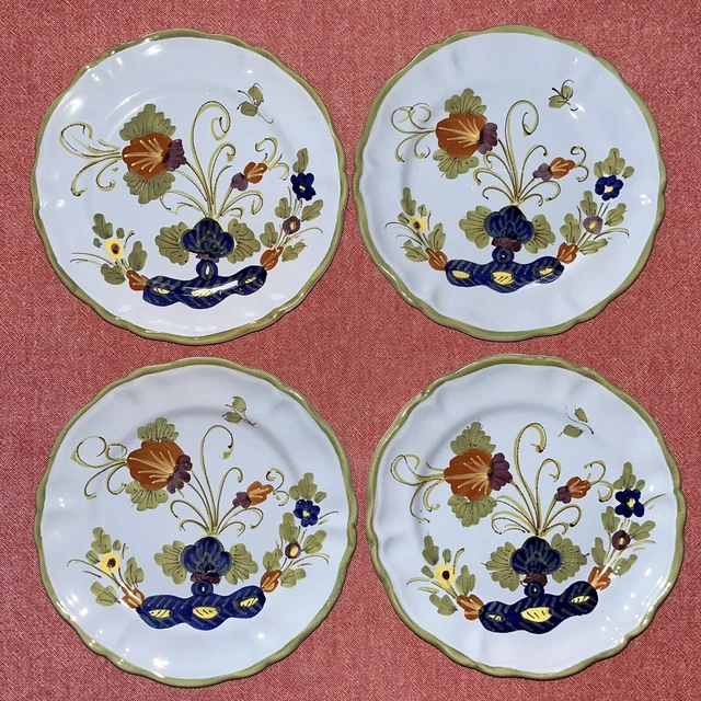 4 Cantagalli Firenze Majolica Italian Pottery 6 1/2” Bread Plates CAG16 78218