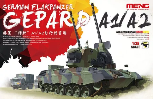 Meng TS-030 Model 1/35 German Flakpanzer Gepard A1/A2 Super War Self-Propelled