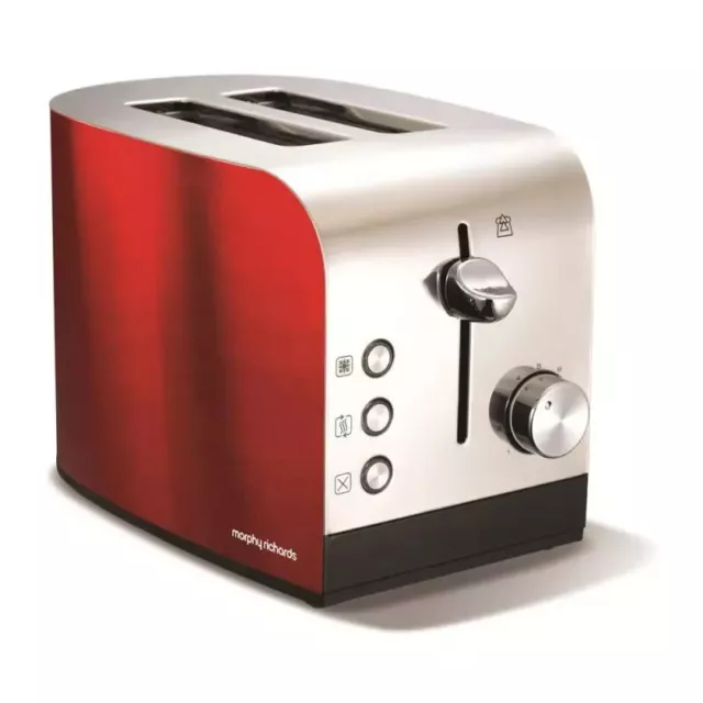 Morphy Richards 44206 Accents Red Stainless Steel 2 Slice Toaster