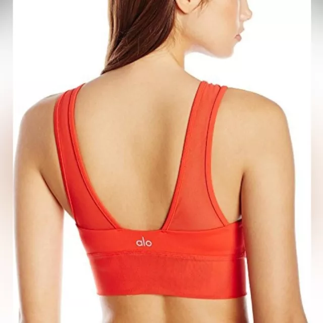 Alo Yoga Jubilee Yoga Sports Bra Red Size XS 3