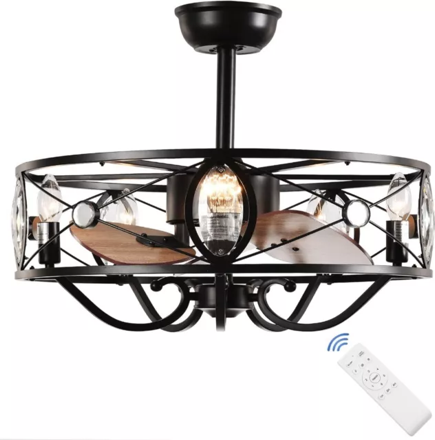 22" Ceiling Fan with Lights 5-Lights 6 Speeds Reversible Blades Timing & remote