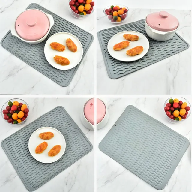 Efficient Water Drainage Foldable Silicone Dish Drying Mat for Clean Surfaces