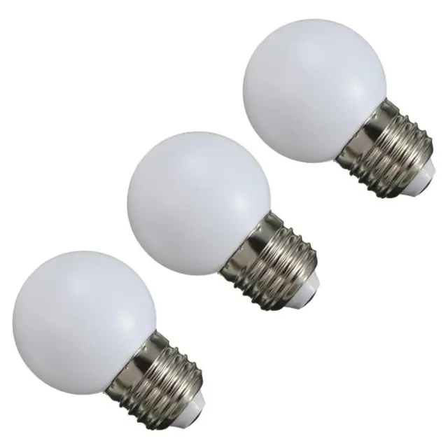 3x 1W E27 Warm White LED Golf Ball Light Bulb Energy Saving Globe Lamp
