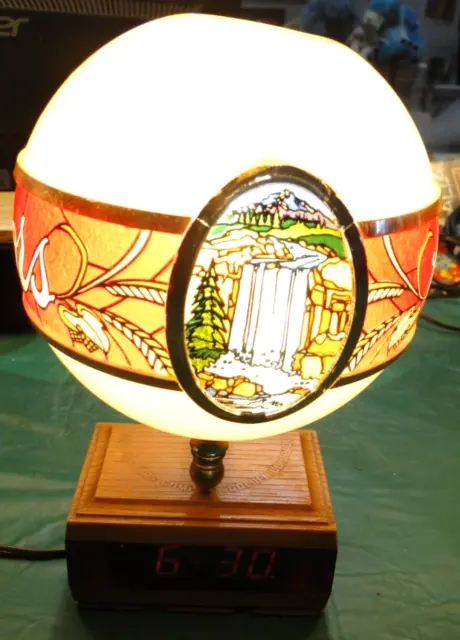 Vintage Adolph COORS Globe Lamp Bar Light w/ Digital Clock **WORKS, Read Desc.**