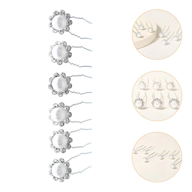 6 Pcs Pearl Hair Barrettes U-shaped Pearl Hairpin Head Pieces Woman Simple