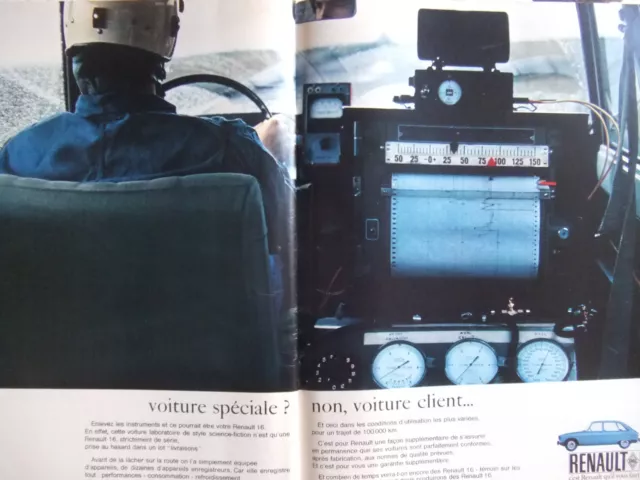 1966 La Renault 16 Special Car Non Customer Car Press Advertisement
