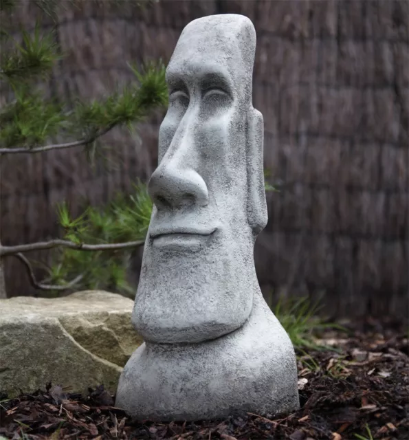 Male Easter Island Head Stone Garden Ornament