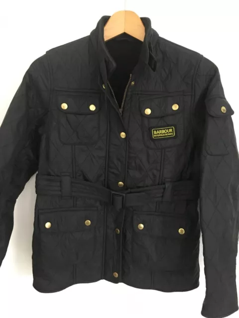 Barbour International Mädchen Xl 12-13 32-34 Schwarz Gesteppte Jacke Mantel