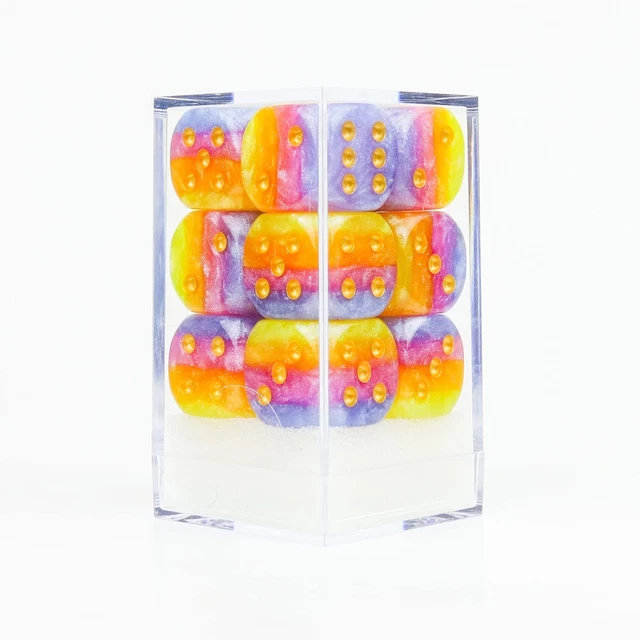 Sirius Dice 16mm d6 Tahitian Sunset w/Gold (12) (US IMPORT)