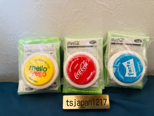 Coca Cola Novelty Yo-Yo Set of 3 Fanta MelloYello Professional Yo-Yo Vintage New